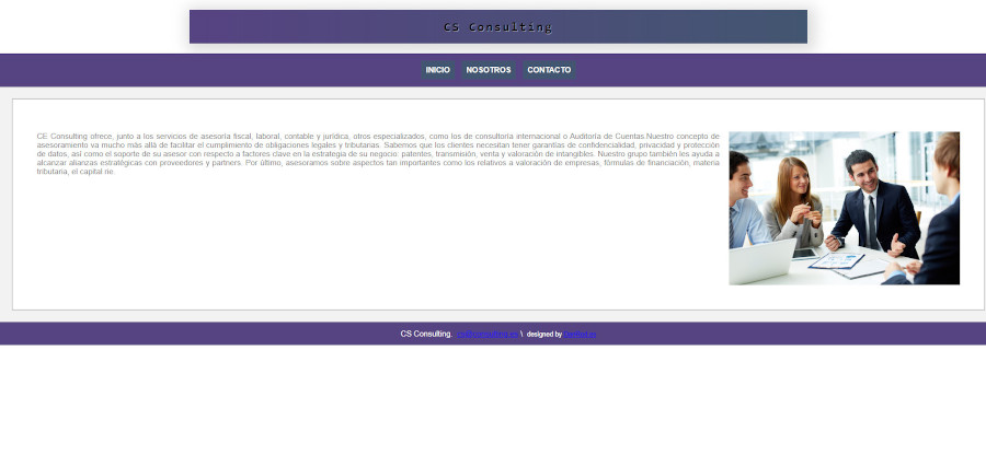 Primer proyecto de página web creada por danrodweb de csconsulting.